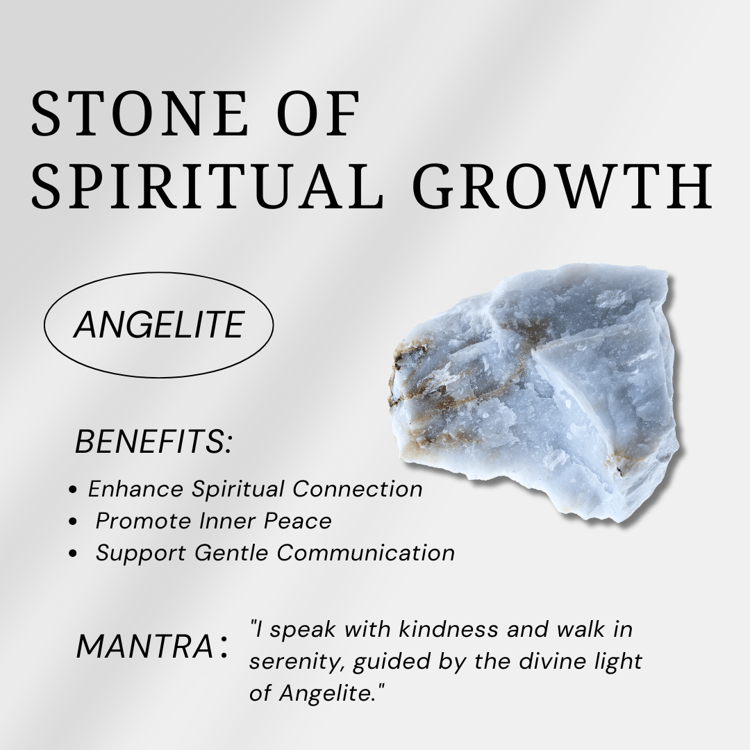 Angelite Tumbled Stone Set - helmsman - crystal