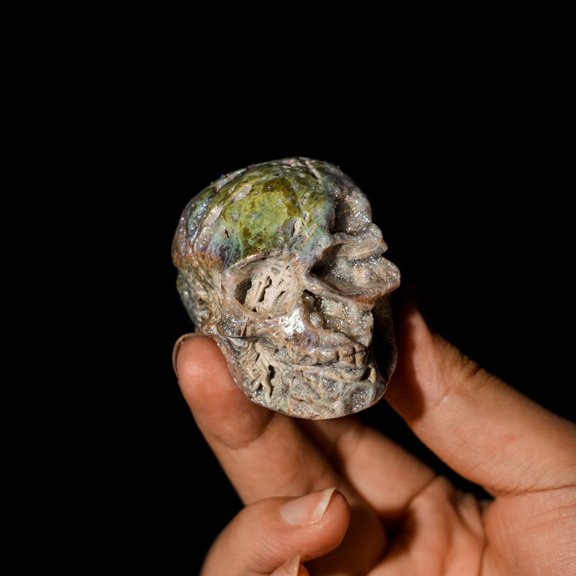 Aura Sphalerite Skull - helmsman - crystal