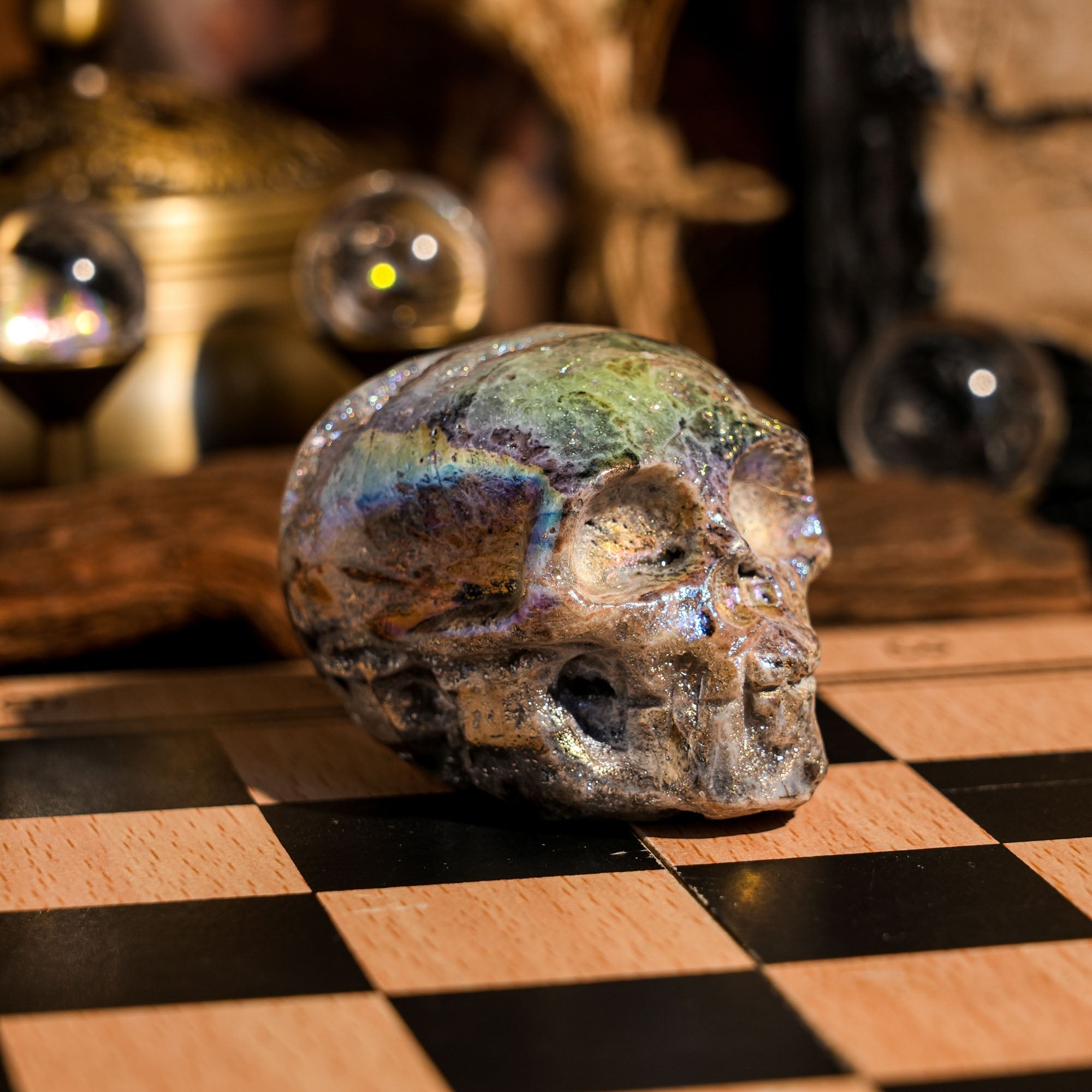 Aura Sphalerite Skull - helmsman - crystal