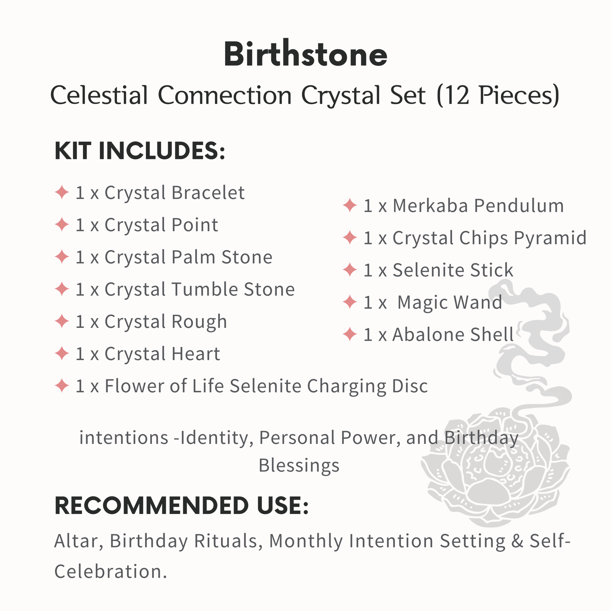 Birthstone Crystal Ritual Set - helmsman - crystal
