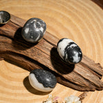 Black and White Zebra Jasper Tumbled Stone Set - helmsman - crystal