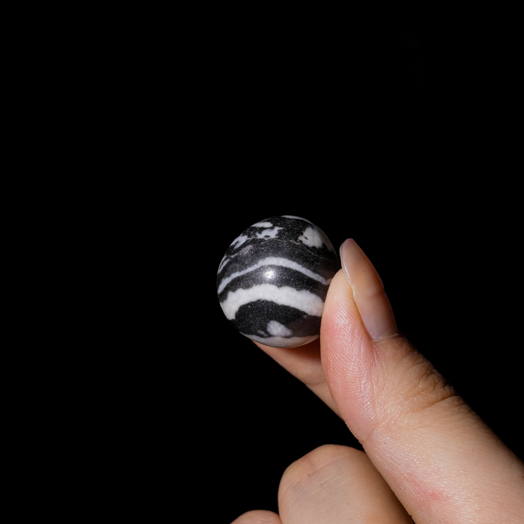 Black and White Zebra Jasper Tumbled Stone Set - helmsman - crystal