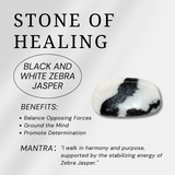 Black and White Zebra Jasper Tumbled Stone Set - helmsman - crystal