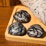 Black Network Stone Mini Heart Set - helmsman - crystal