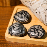 Black Network Stone Mini Heart Set - helmsman - crystal