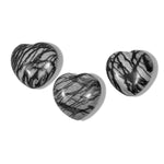 Black Network Stone Mini Heart Set - helmsman - crystal