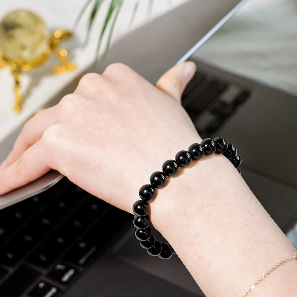 Black Obsidian Bracelet - helmsman - crystal