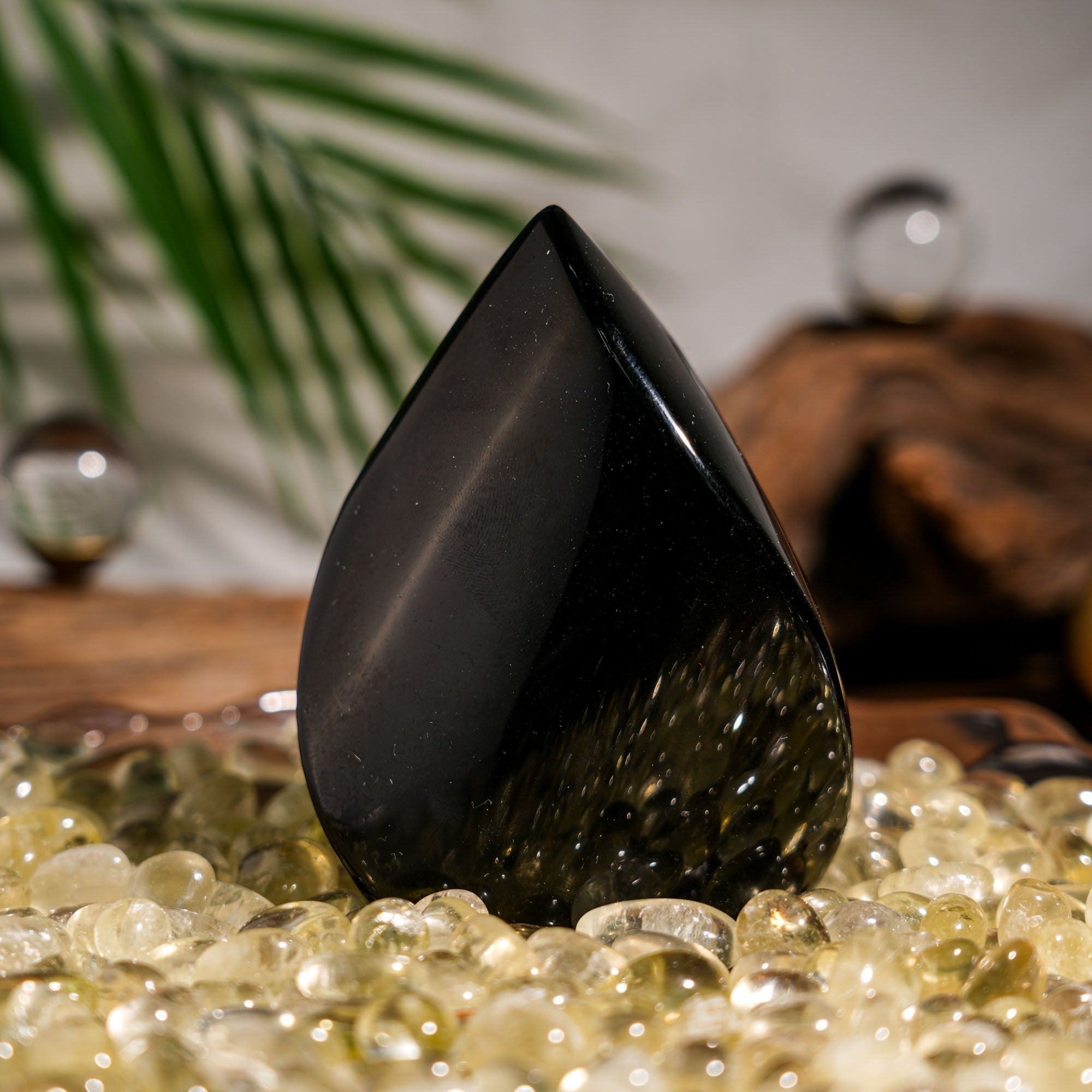 Black Obsidian Flame Freeform - helmsman - crystal