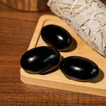 Black Obsidian Tumbled Stone Set - helmsman - crystal