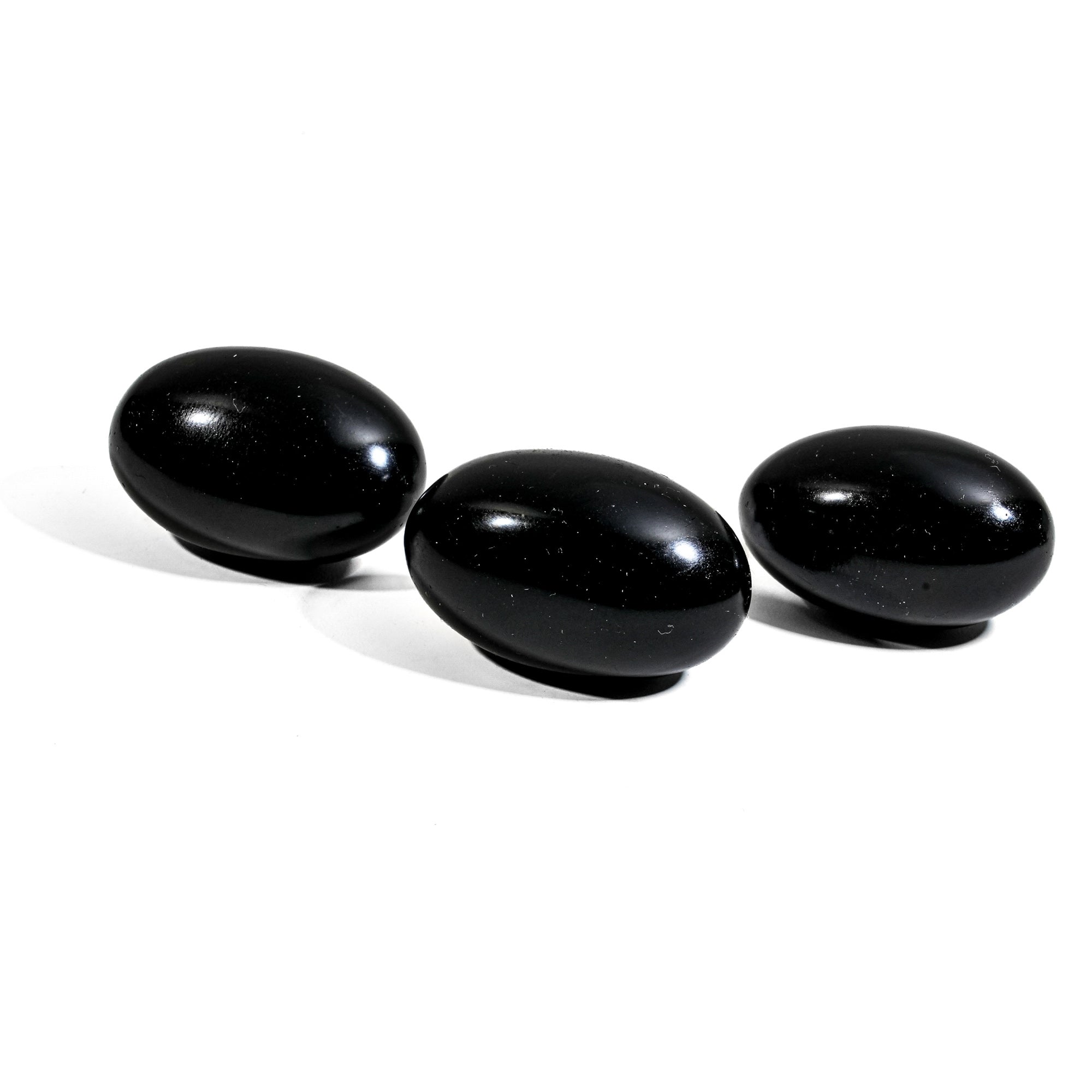 Black Obsidian Tumbled Stone Set - helmsman - crystal