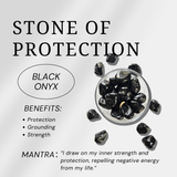 Black Onyx Tumbled Stone Set - helmsman - crystal