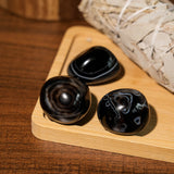 Black Onyx Tumbled Stone Set - helmsman - crystal