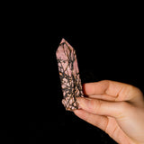 Black Rhodonite Point - helmsman - crystal