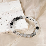 Black Rutilated Quartz Bracelet - helmsman - crystal