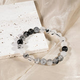 Black Rutilated Quartz Bracelet - helmsman - crystal