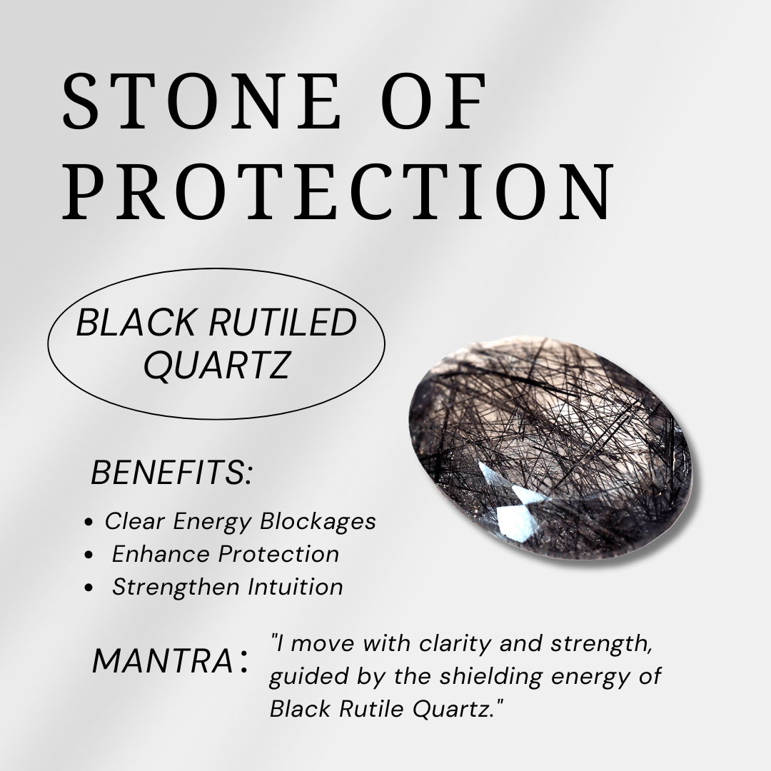 Black Rutilated Quartz Bracelet - helmsman - crystal