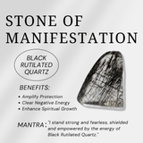 Black Rutilated Quartz Sphere - helmsman - crystal