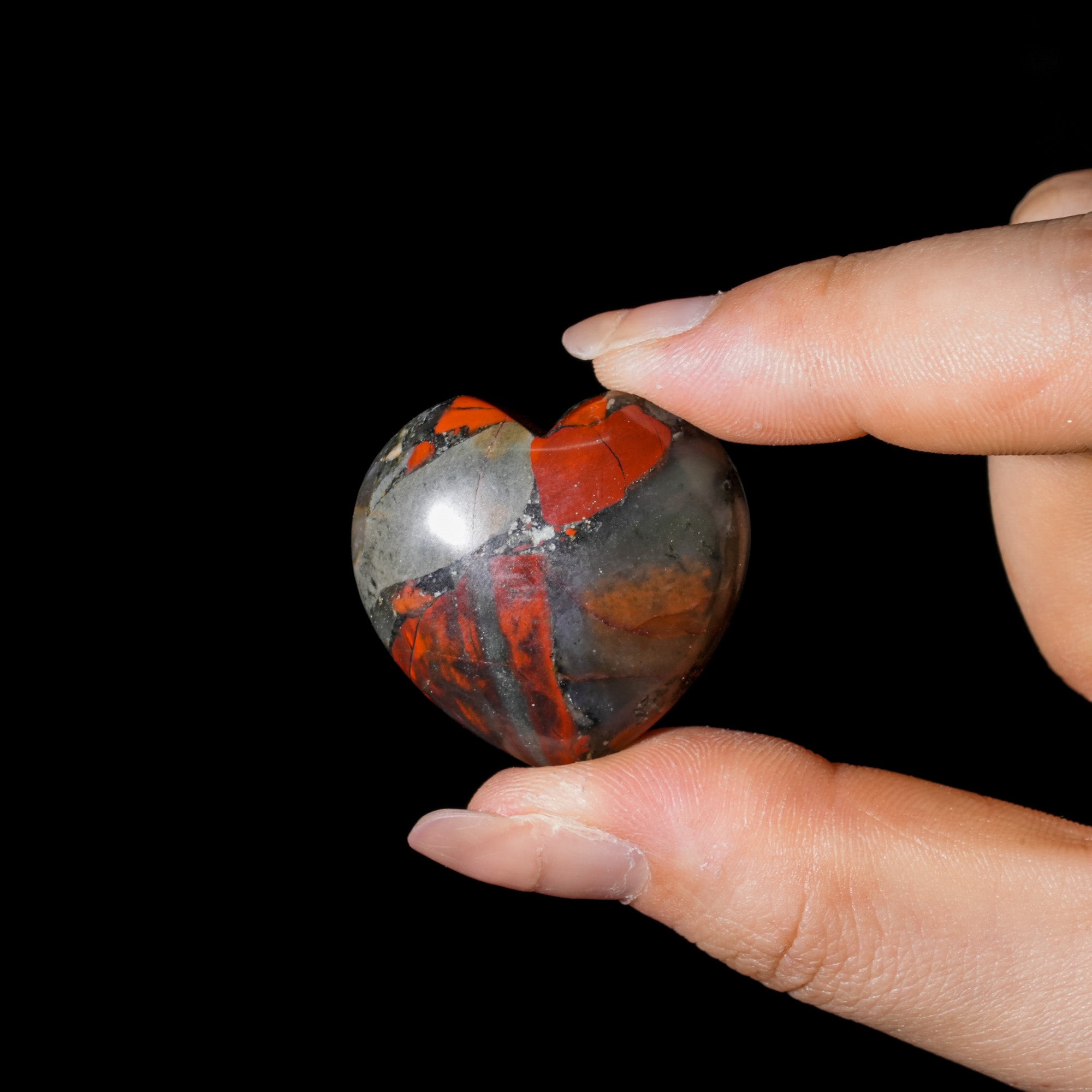 Blood Stone Mini Heart Set - helmsman - crystal