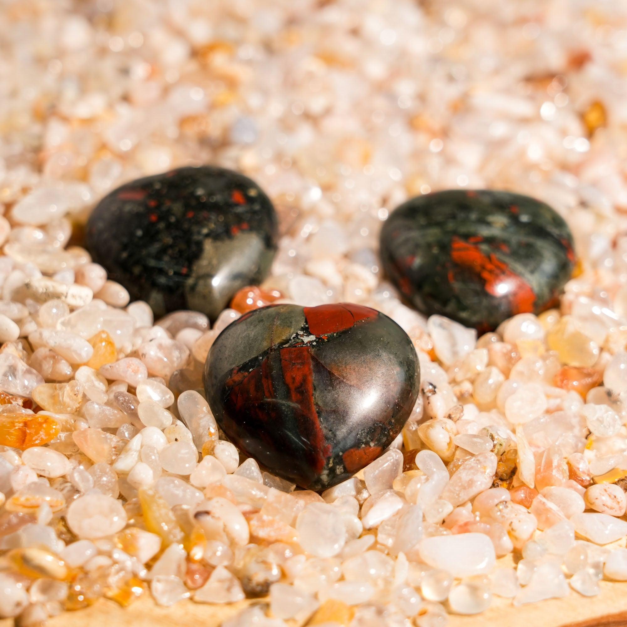 Blood Stone Mini Heart Set - helmsman - crystal