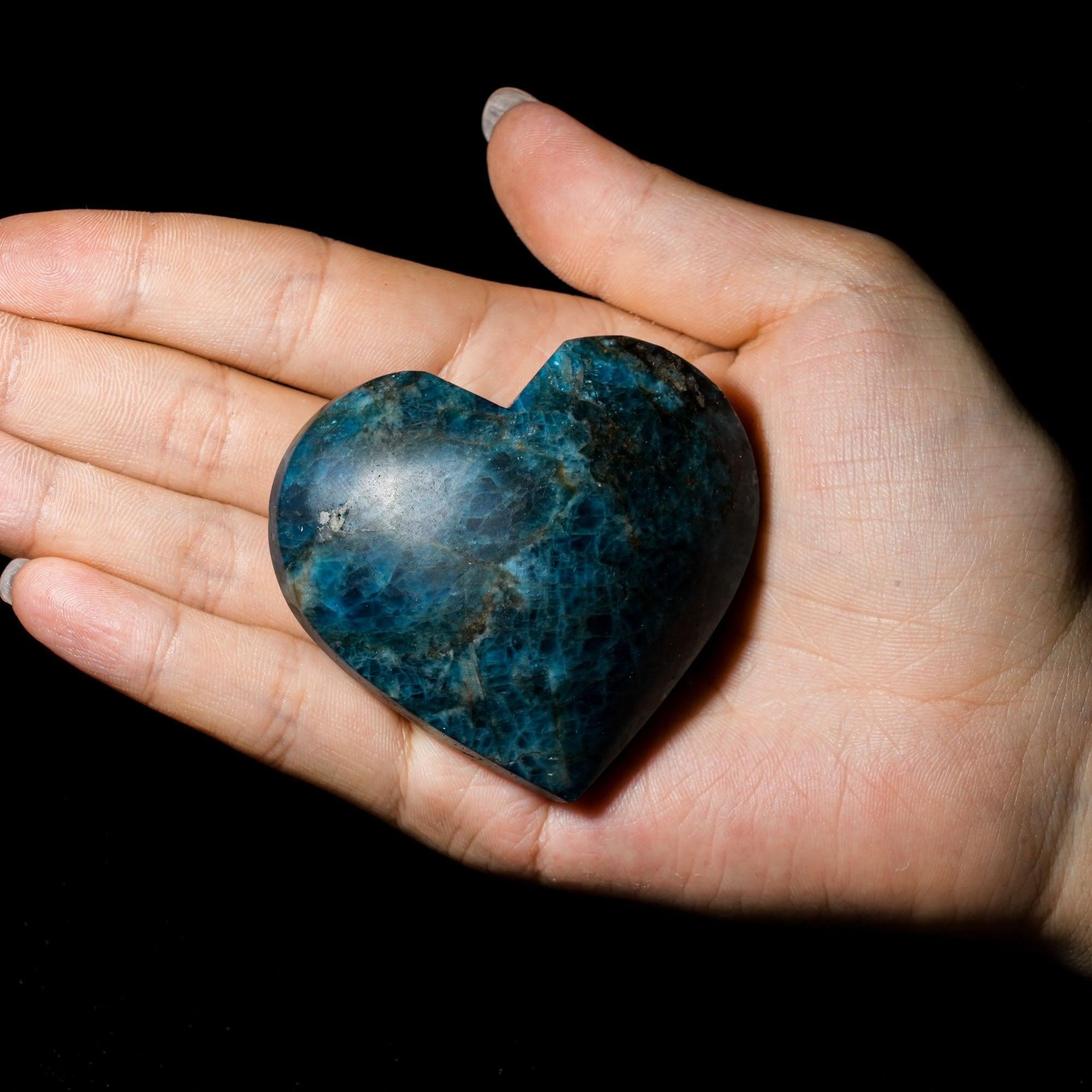 Blue Apatite Heart - helmsman - crystal