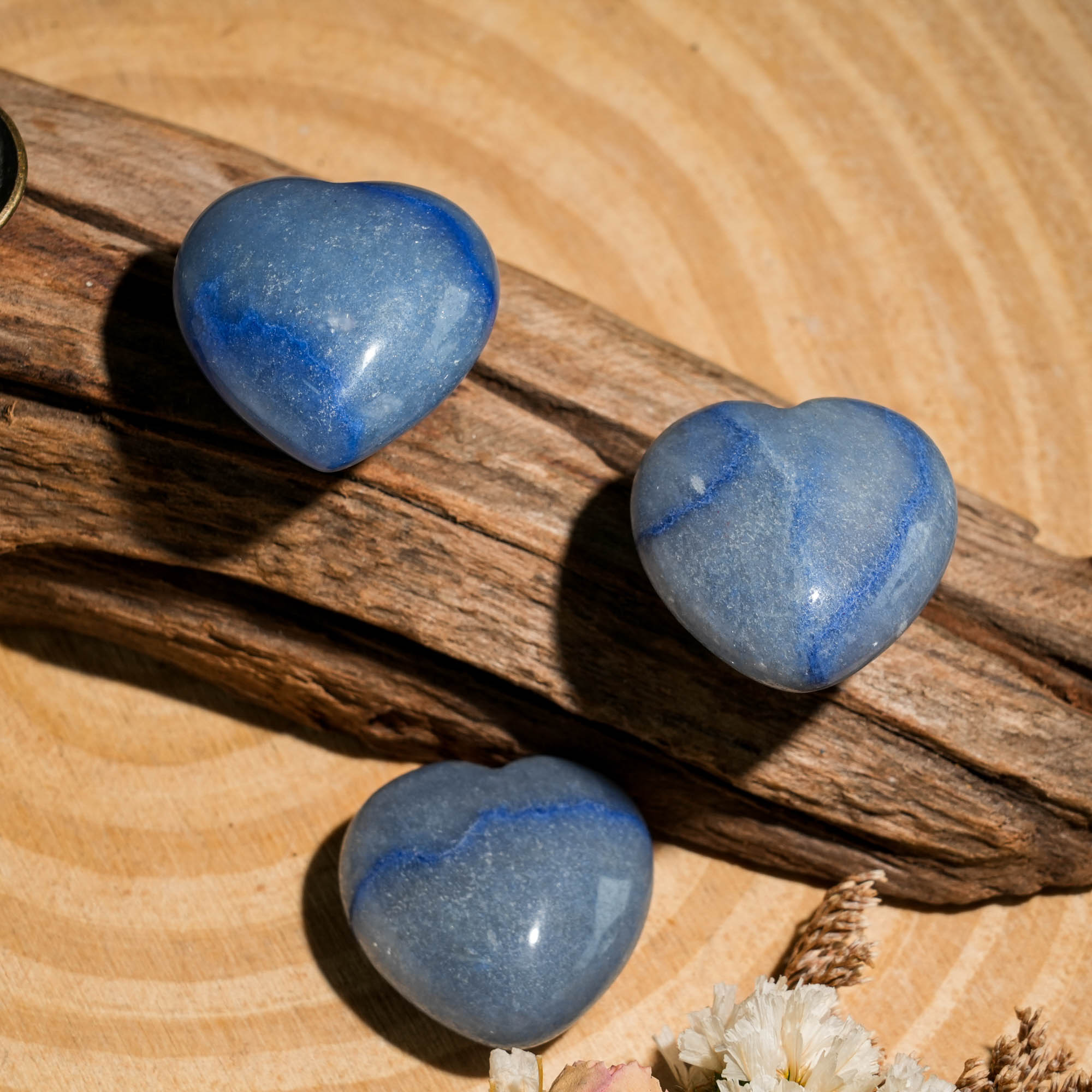 Blue Aventurine Mini Heart Set - helmsman - crystal