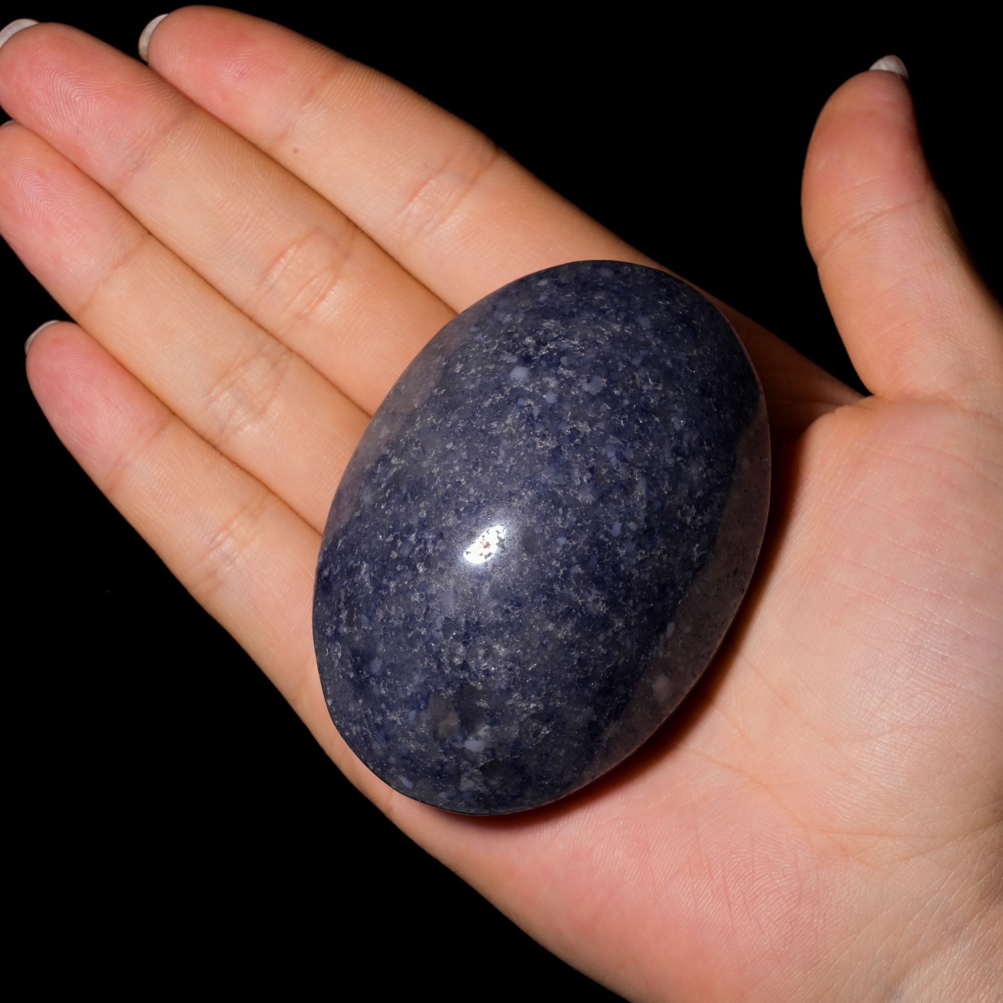 Blue Aventurine Palm Stone - helmsman - crystal