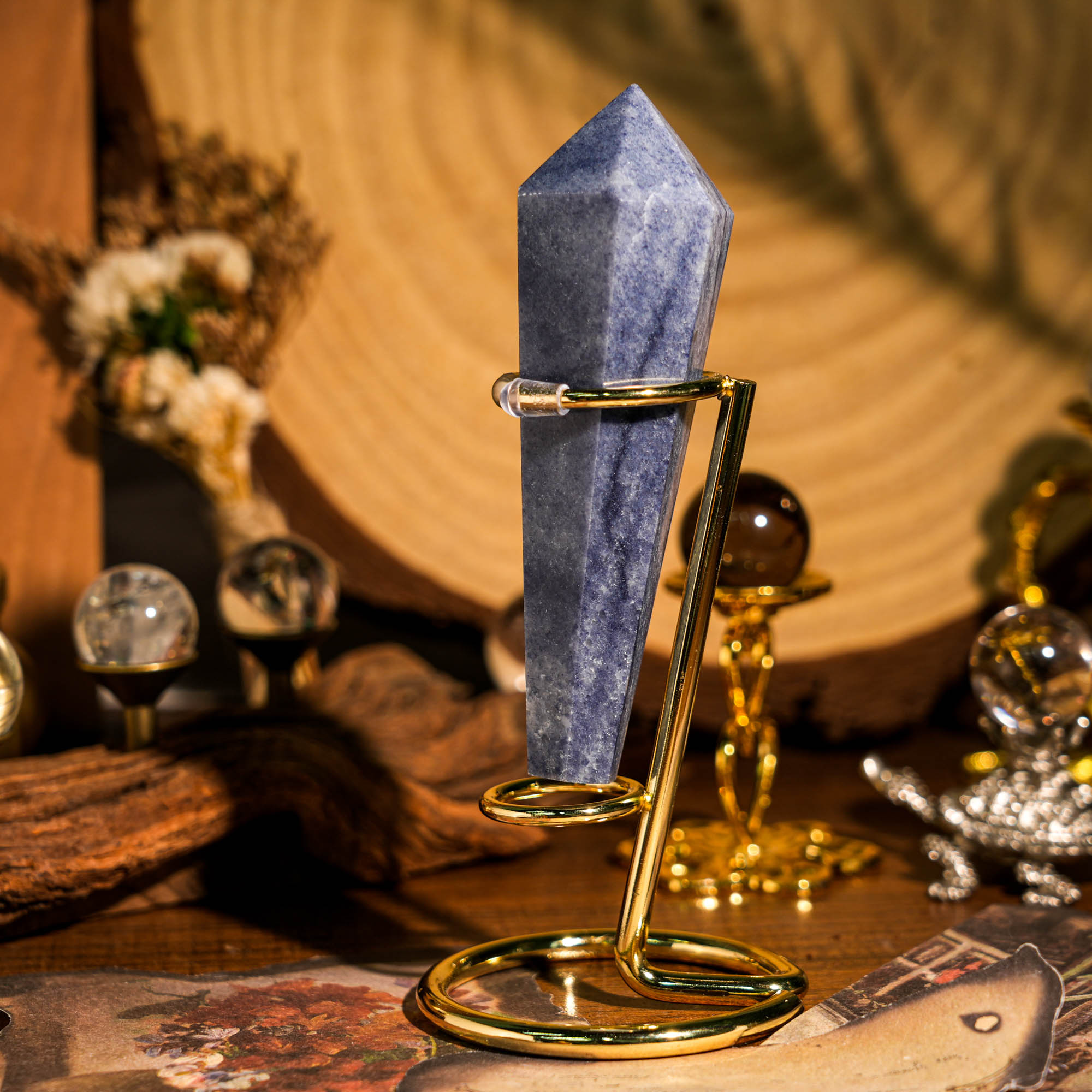 Blue Aventurine Wand Ornament - helmsman - crystal