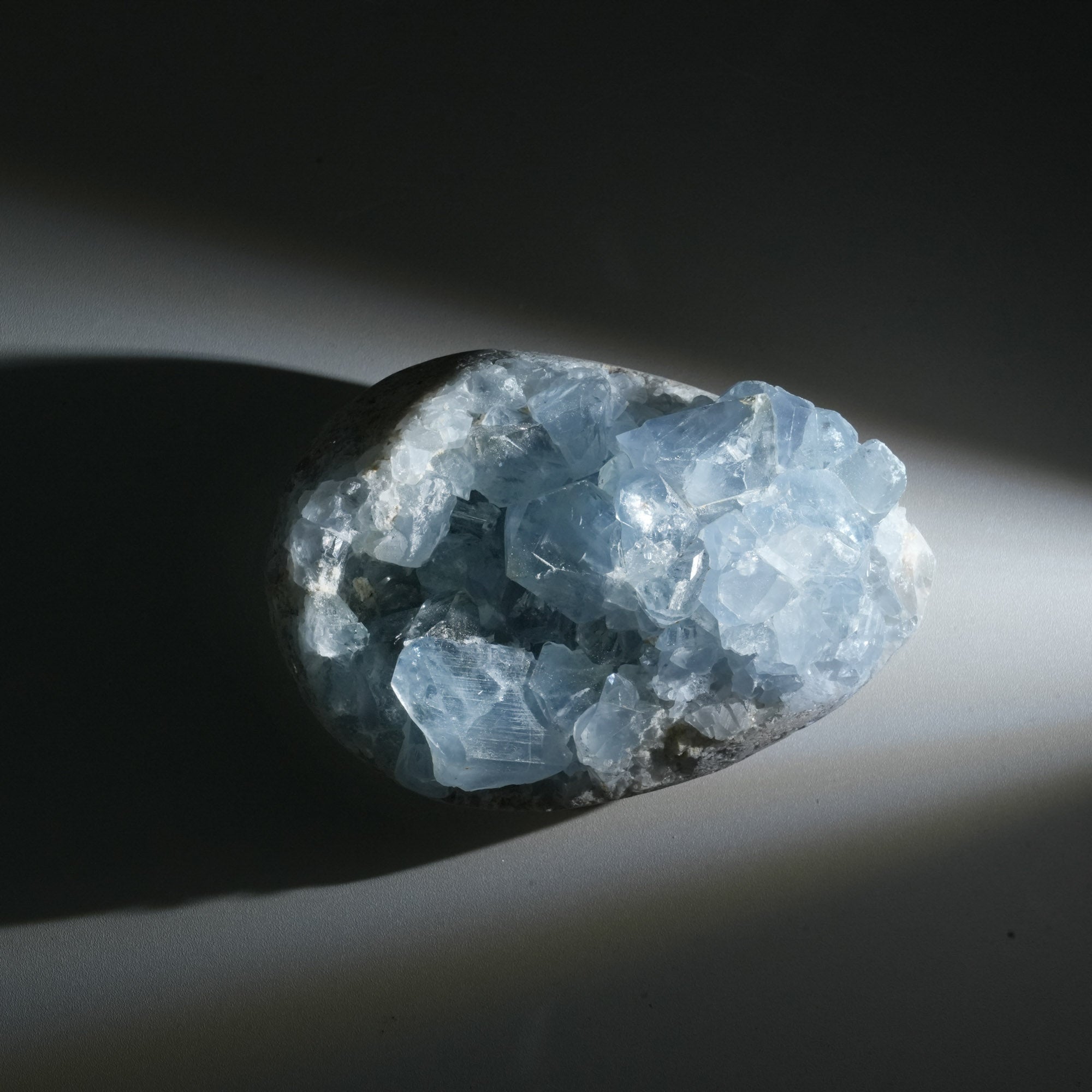 Blue Celestite Geode - helmsman - crystal