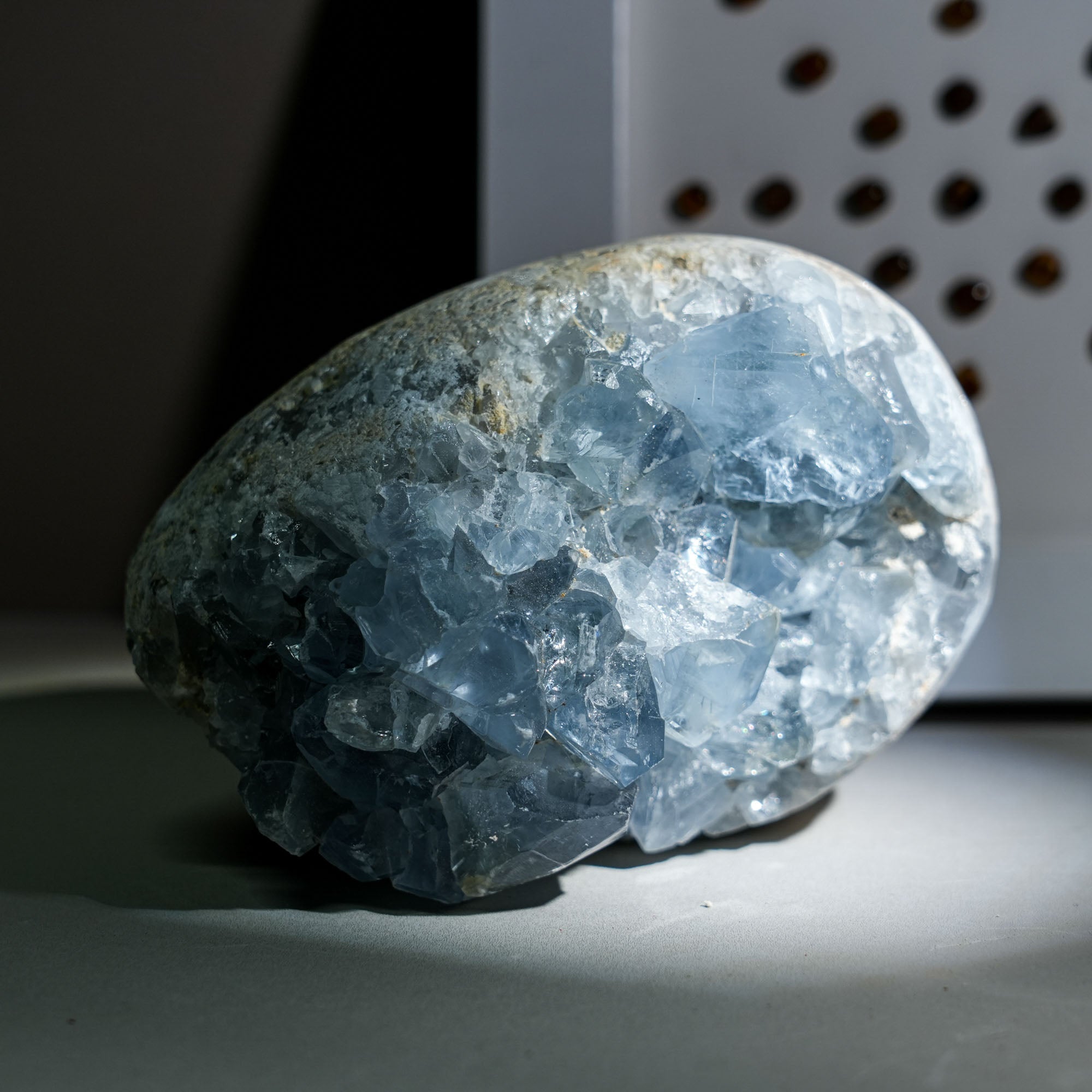 Blue Celestite Geode - helmsman - crystal