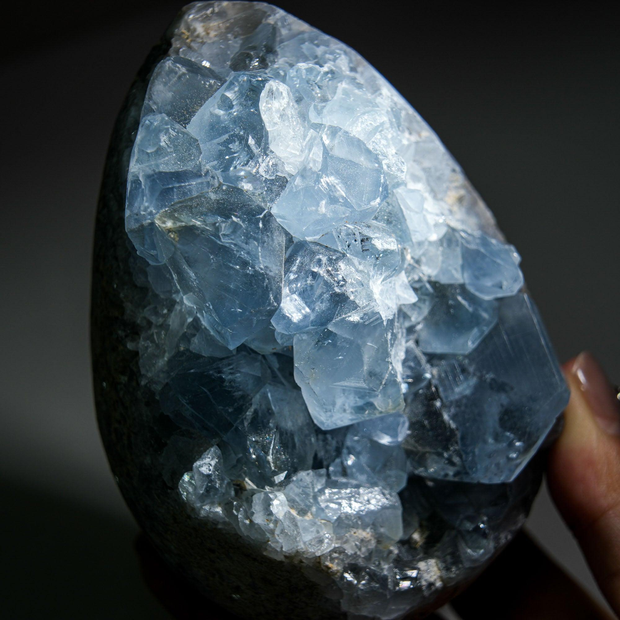 Blue Celestite Geode - helmsman - crystal