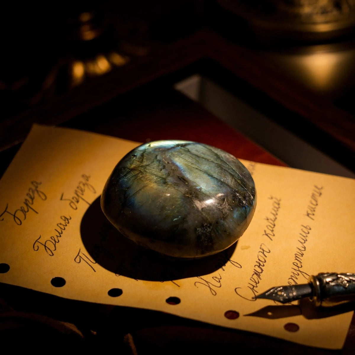 Blue Labradorite Palm Stones - helmsman - crystal