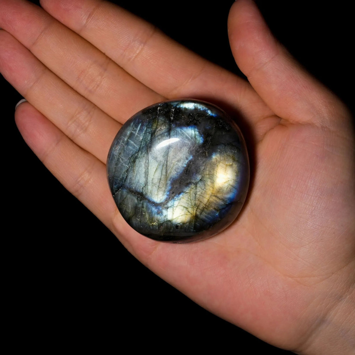 Blue Labradorite Palm Stones - helmsman - crystal