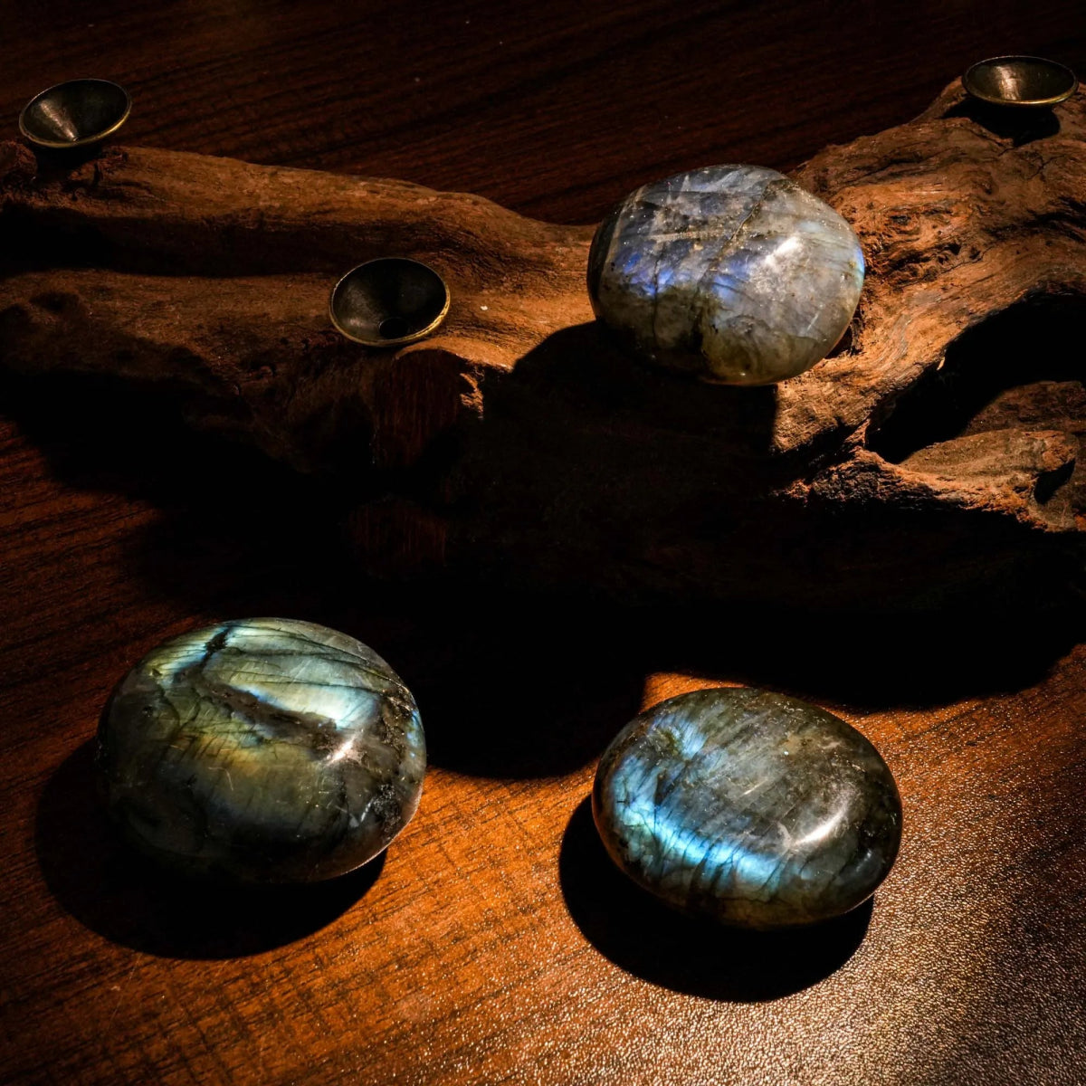 Blue Labradorite Palm Stones - helmsman - crystal