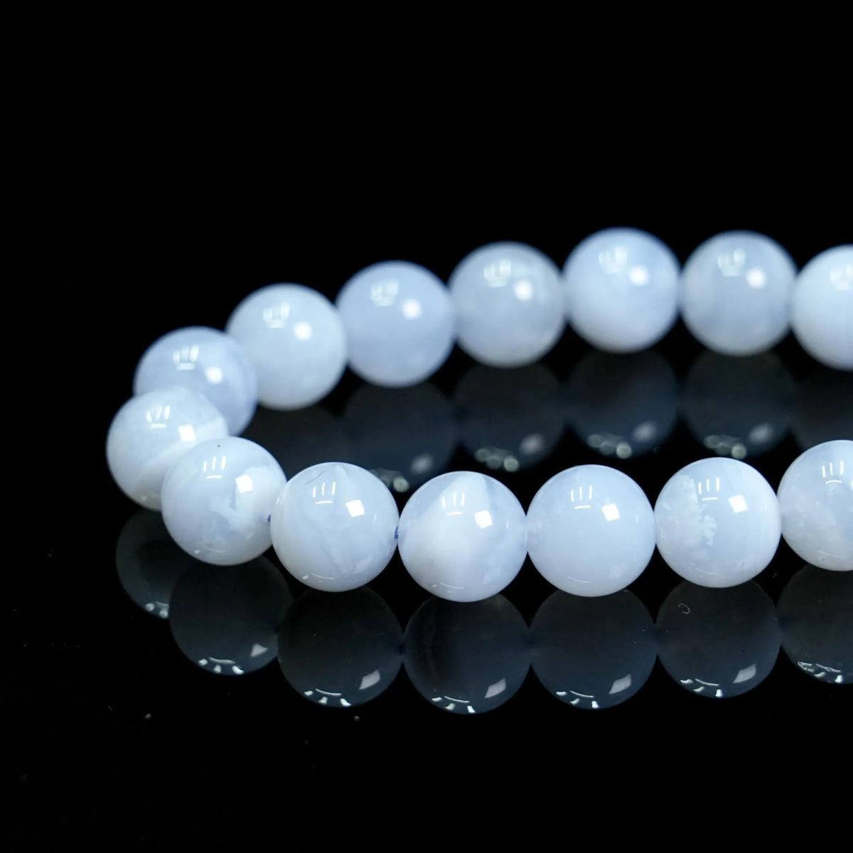 Blue Lace Agate Bracelet - helmsman - crystal