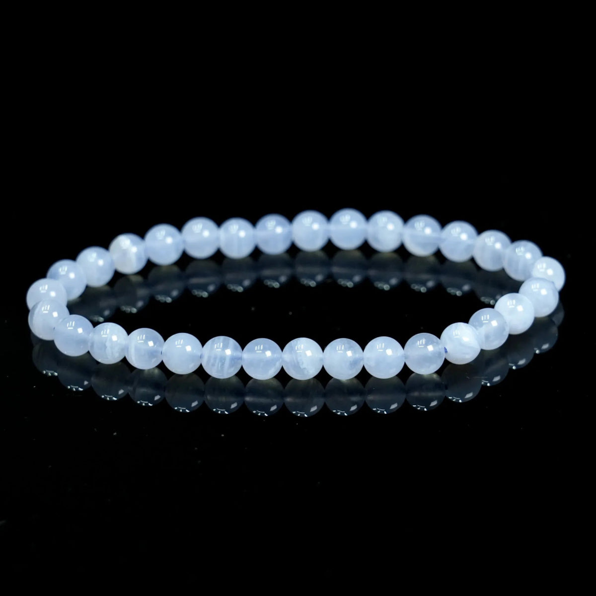 Blue Lace Agate Bracelet - helmsman - crystal