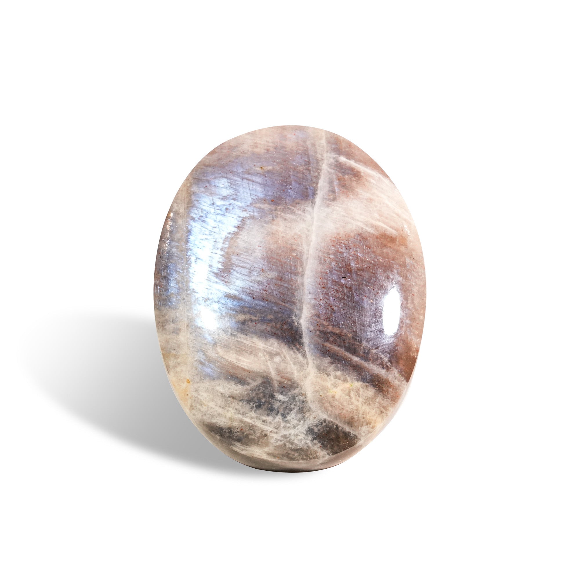 Blue Moonstone Palm Stone - helmsman - crystal