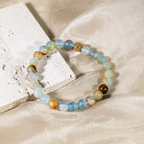 Blue Onyx Beads Bracelet - helmsman - crystal