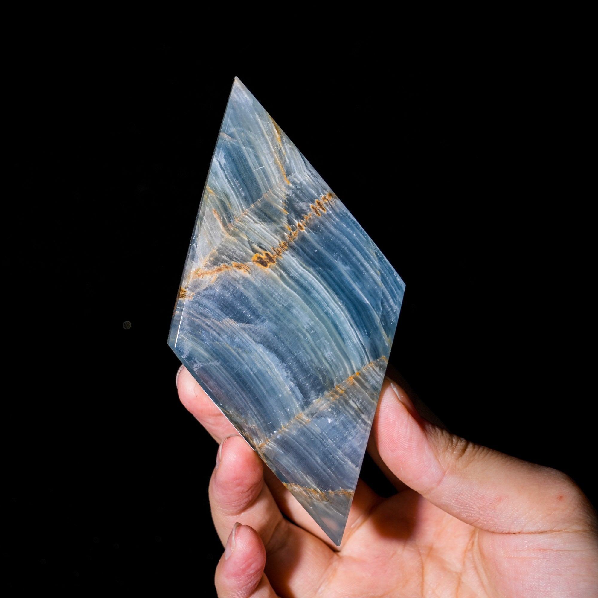 Blue Onyx Diamond Ornament - helmsman - crystal