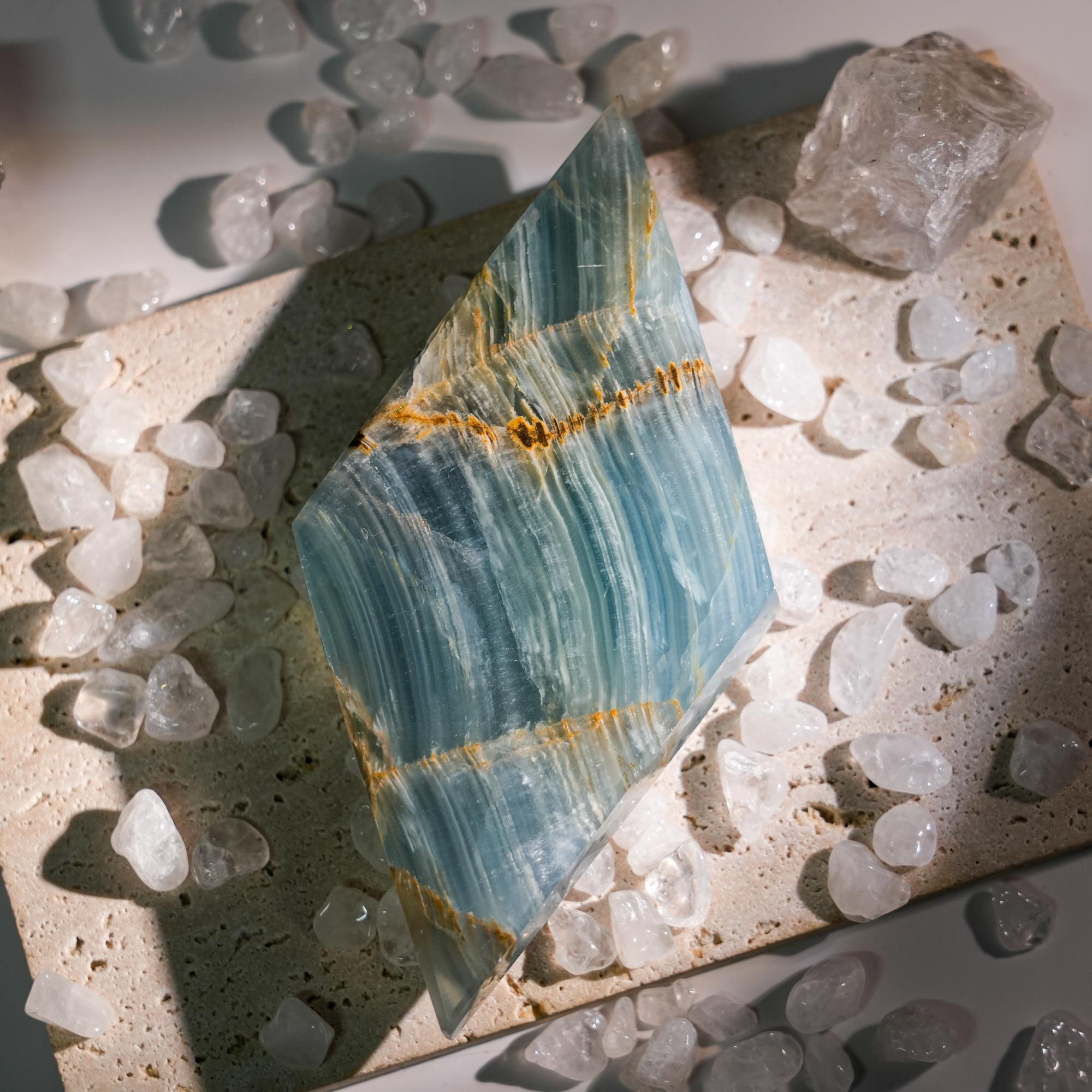 Blue Onyx Diamond Ornament - helmsman - crystal