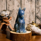 Blue Onyx Fox Carving - helmsman - crystal