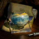 Blue Onyx Heart - helmsman - crystal