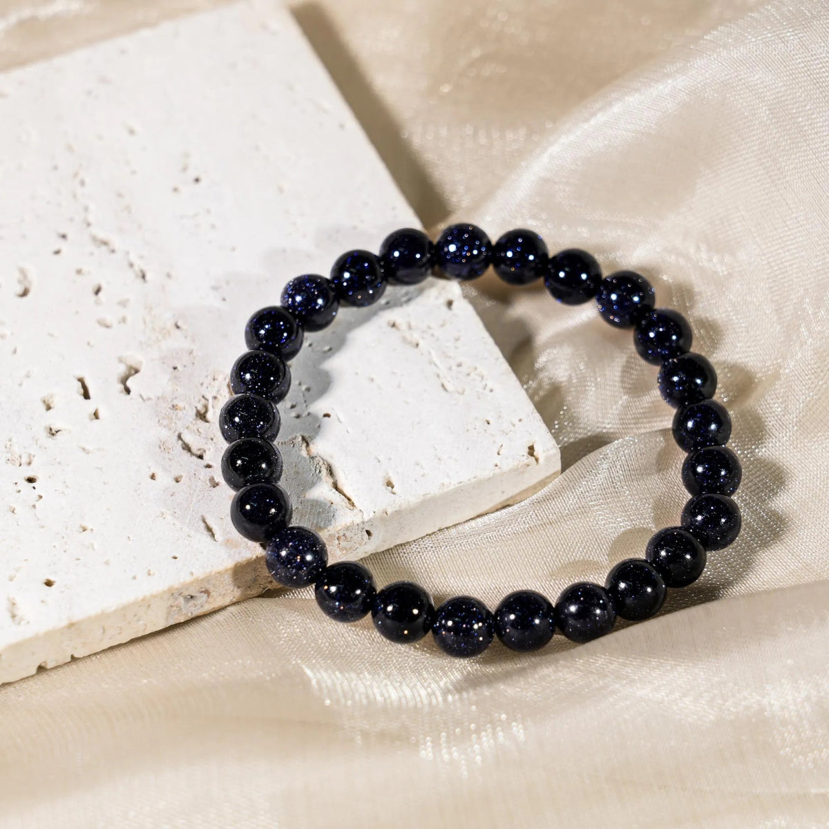Blue Sandstone Bracelet - helmsman - crystal