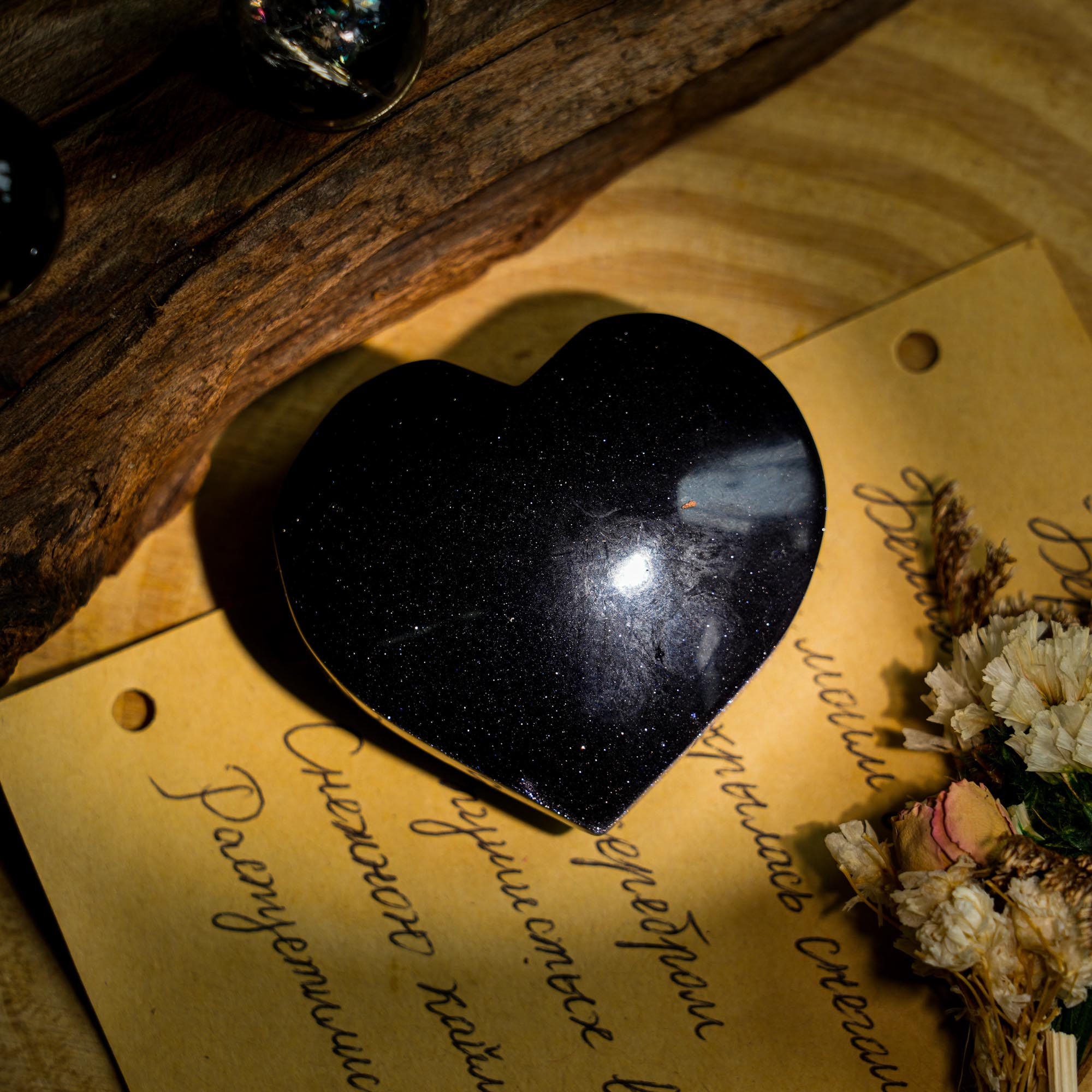 Blue Sandstone Heart - helmsman - crystal