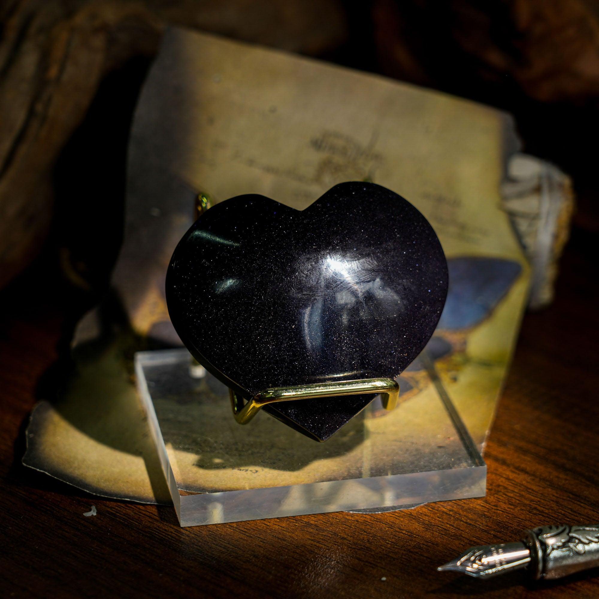 Blue Sandstone Heart - helmsman - crystal