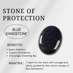 Blue Sandstone Mini Heart Set - helmsman - crystal