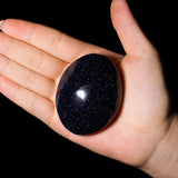 Blue Sandstone Palm Stone - helmsman - crystal