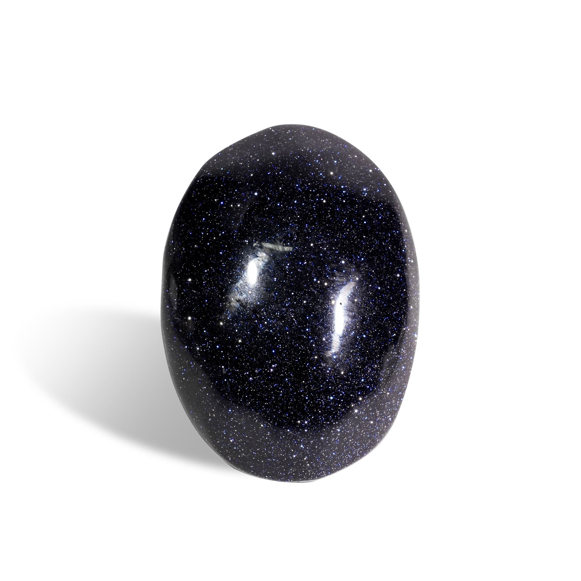 Blue Sandstone Palm Stone - helmsman - crystal