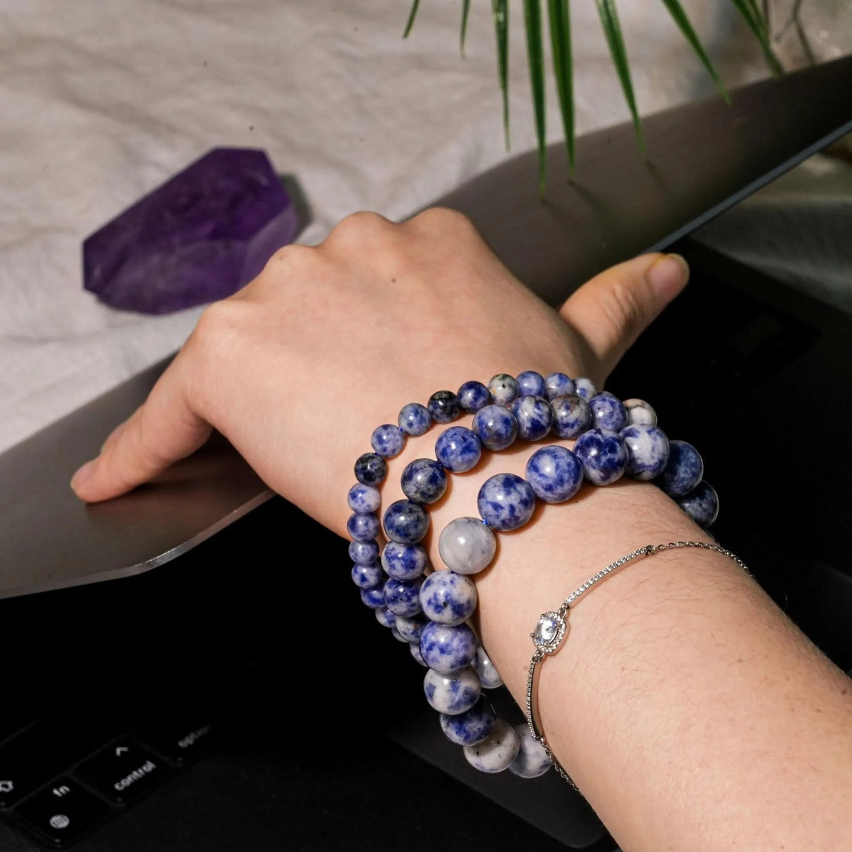Blue Spot Stone Bracelet - helmsman - crystal