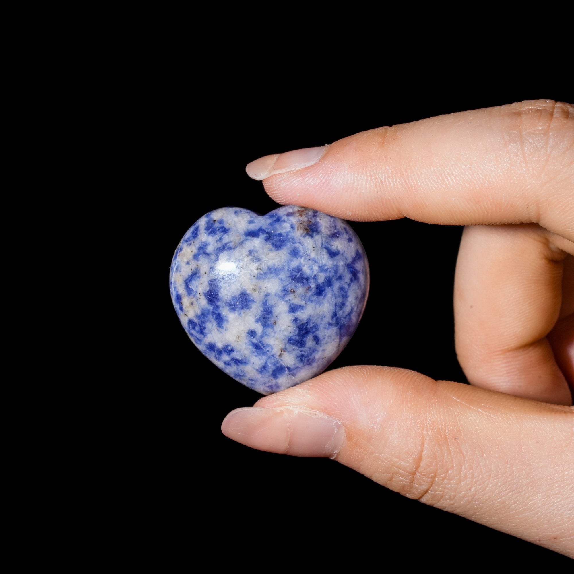 Blue Spot Stone Mini Heart Set - helmsman - crystal