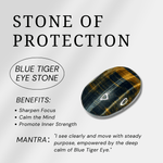 Blue Tiger Eyes Stone Palm Stone - helmsman - crystal